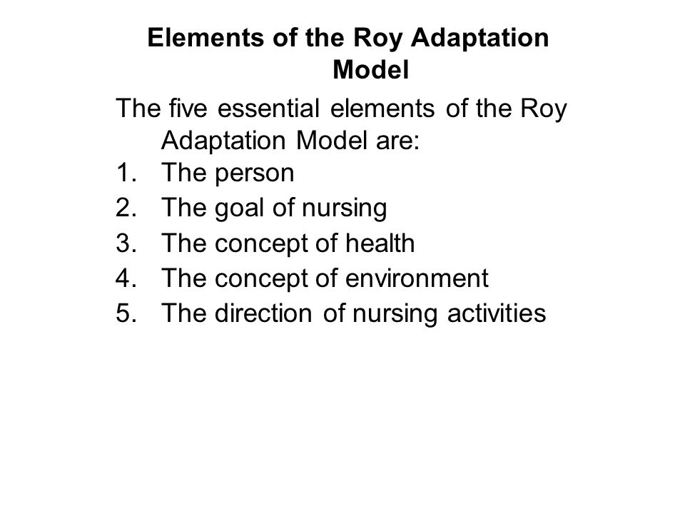 Example of roy adaptation model